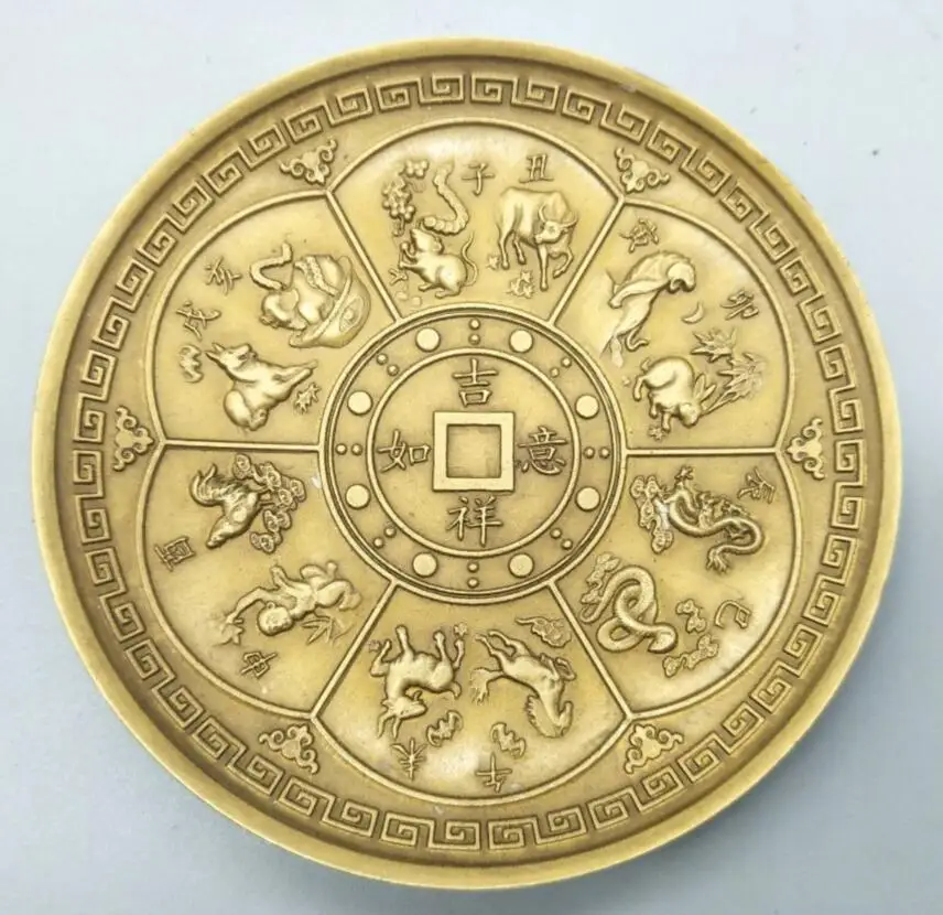 

Китайская латунная статуя из 12 знаков зодиака