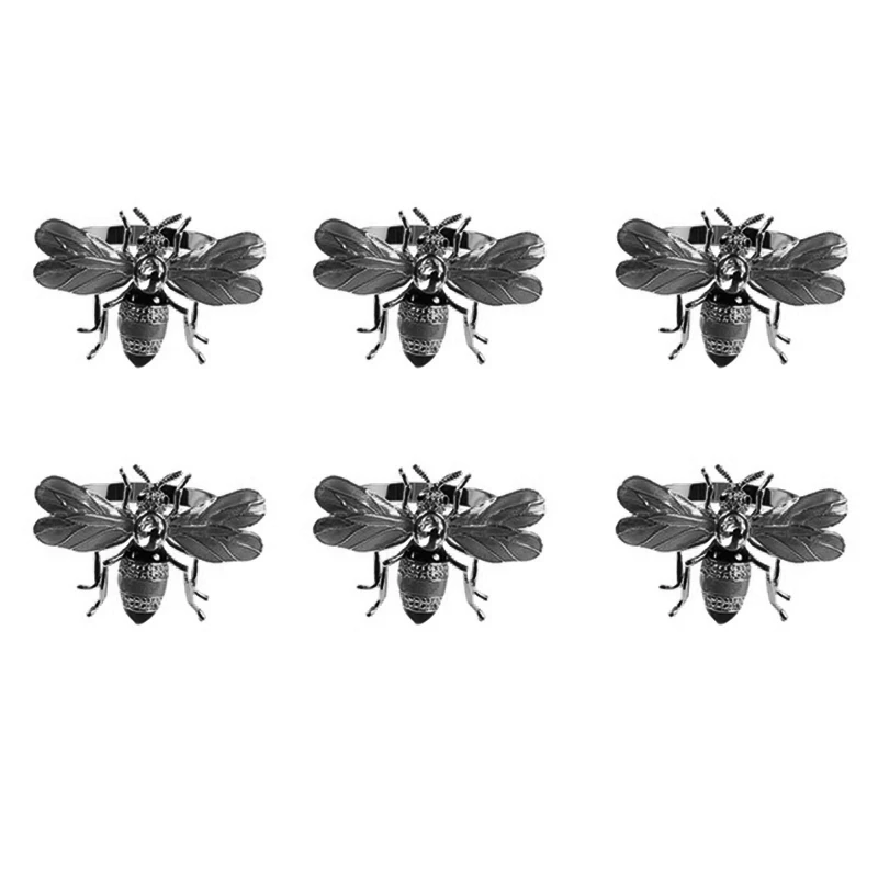 

12 Pcs the Napkin Buckle Napkin Ring Alloy Drip Diamond Buckle Paper Towels, 6 Pcs Insect Dragonfly & 6 Pcs Bee Retail