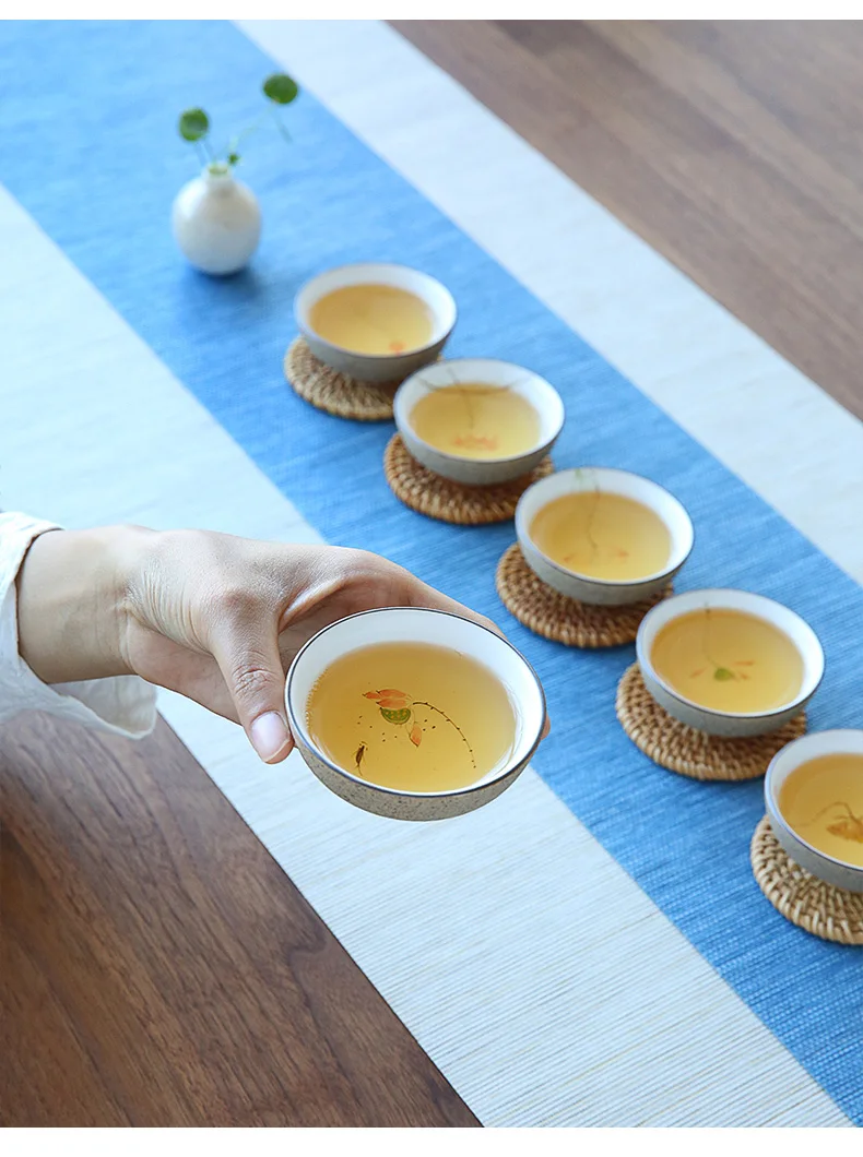 

Chinese Luxury Tea Cup Set Ceramic Vintage Gift Portable Kung Fu Tea Set Handmade Porcelain Taza De Te Household Products DG50TC