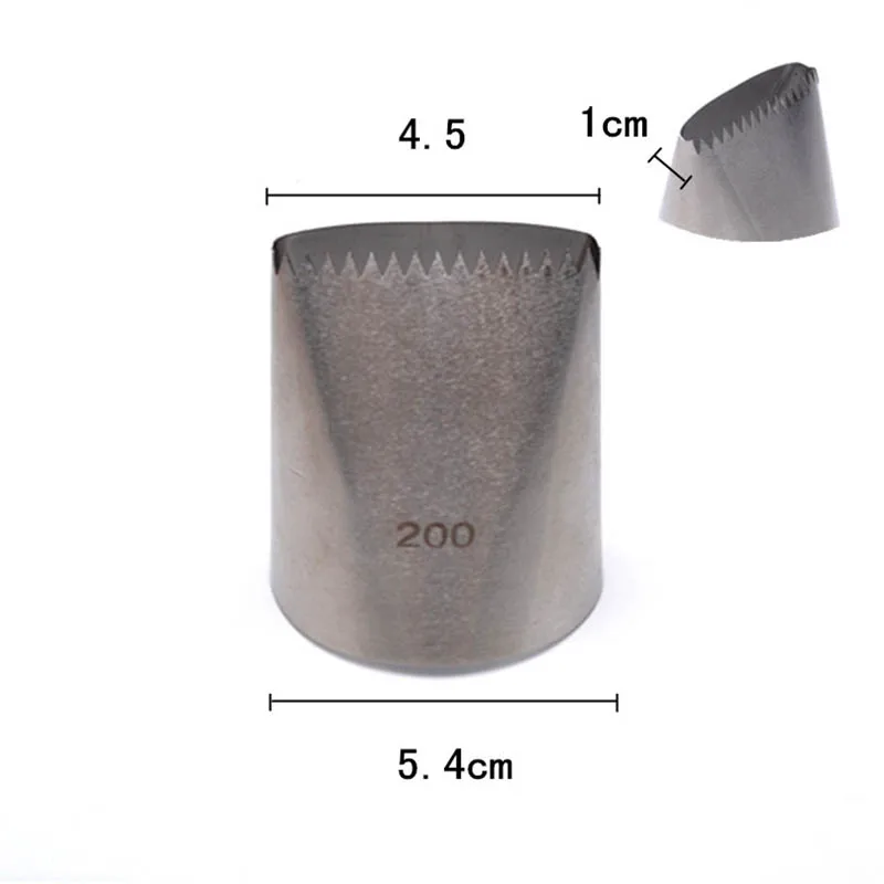 200 # очень большая насадка из нержавеющей стали Кондитерские насадки для