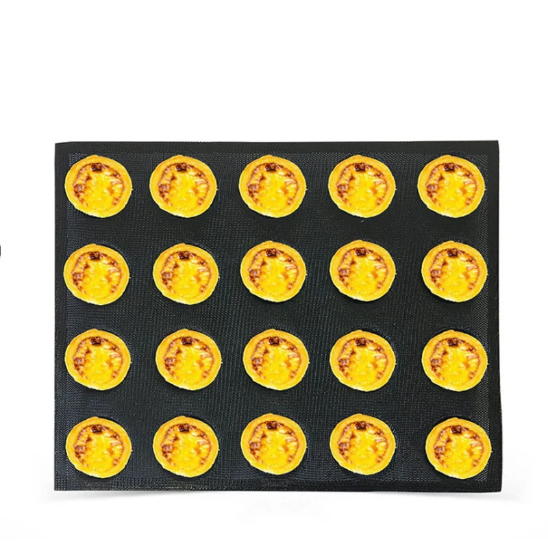 Molde de silicona de 20 agujeros para pasteles, Mini Pizza, modelo redondo, pan, hamburguesa, bandeja antiadherente para hornear, herramienta CNIM caliente-3