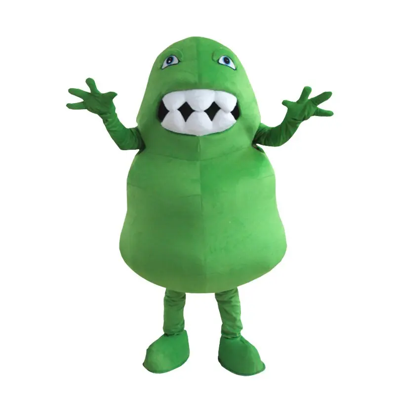 Костюм талисман с зелеными бактериями костюм на вирус для Хэллоуина