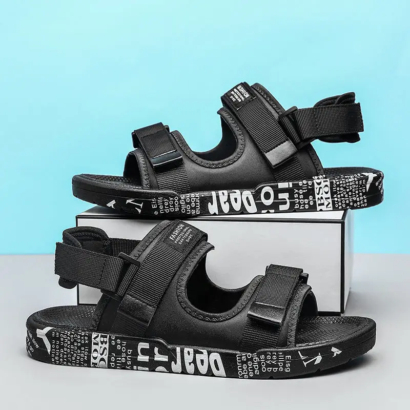 

Casual Breathable Mens Summer Sandals New Non-slip Beach Mens Flat Sandals Leisure Basic Male Sandals