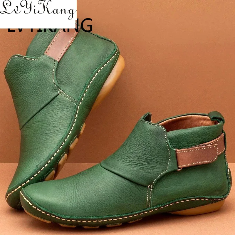 Сезон осень-зима Теплые женские короткие сапоги на высоком квадратном каблуке