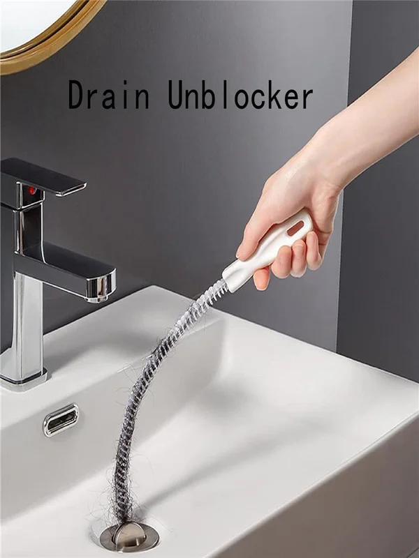 

45cm Flexible Pipe Dredger Kitchen Cleaning Tools Pipeline Dredge Sink Hair Brush Cleaner Bend Sink Tool with Spring Grip