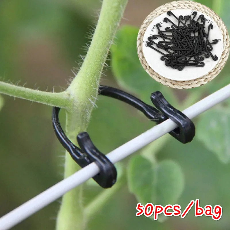 

50pcs/bag gardening plant bundle buckle grape vine vegetable bundling clip greenhouse greenhouse vegetable stem fixing ring tool