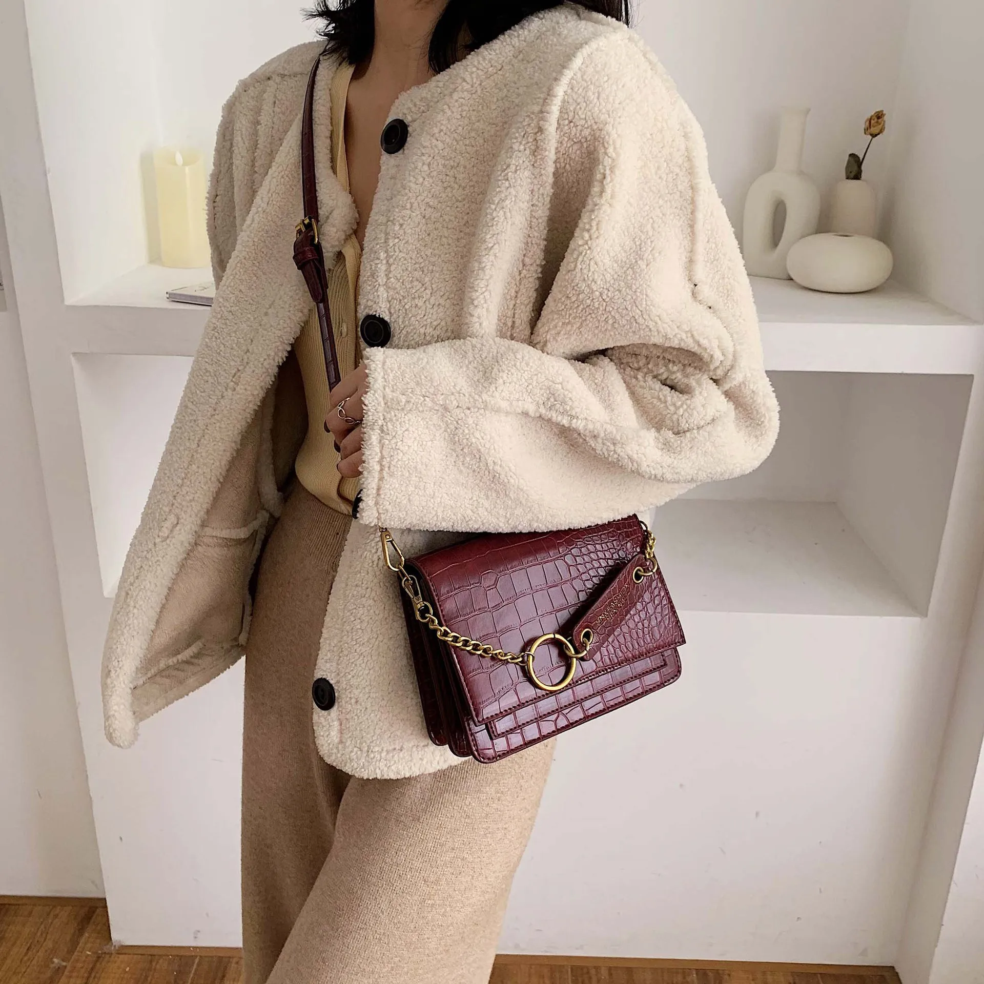 Женская сумка-мессенджер Locimole винтажная сумка через плечо с узором крокодиловая