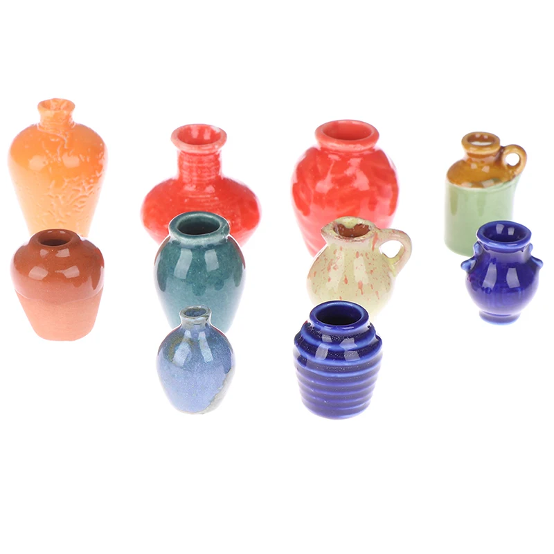 123579pcsset dollhouse mini ceramic porcelain vase accessories doll house miniatures 112 accessories decorative miniature free global shipping
