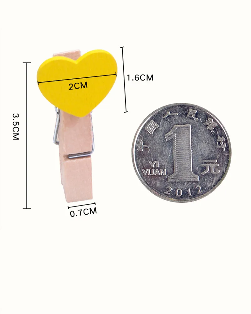 Деревянные прищепки с сердечками для украшения стен DIY креативная рамка