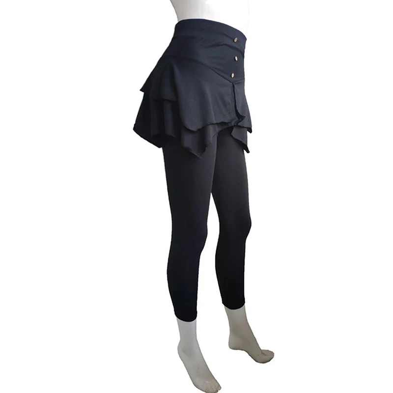 Новинка женские одноцветные Асимметричные Длинные штаны с оборками и высокой