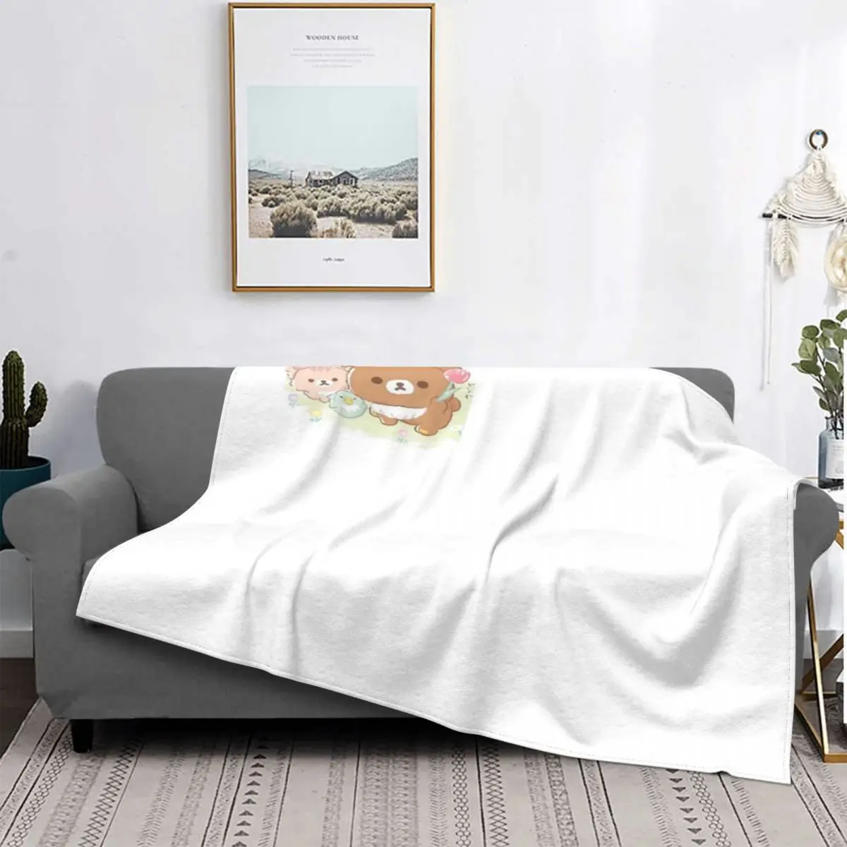 

Rilakkuma-manta Heat a cuadros para cama, manta del bosque chaiролиkoguma, colcha para cama, Anime