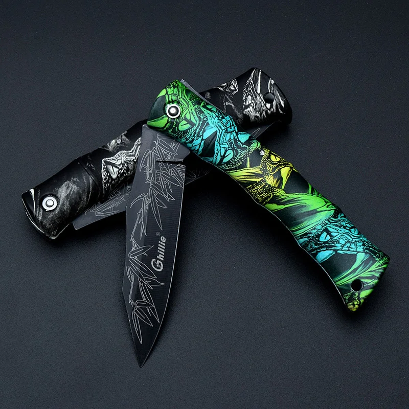 Складной нож с 3d-рисунком черепа уличный карманный мини-нож из нержавеющей стали