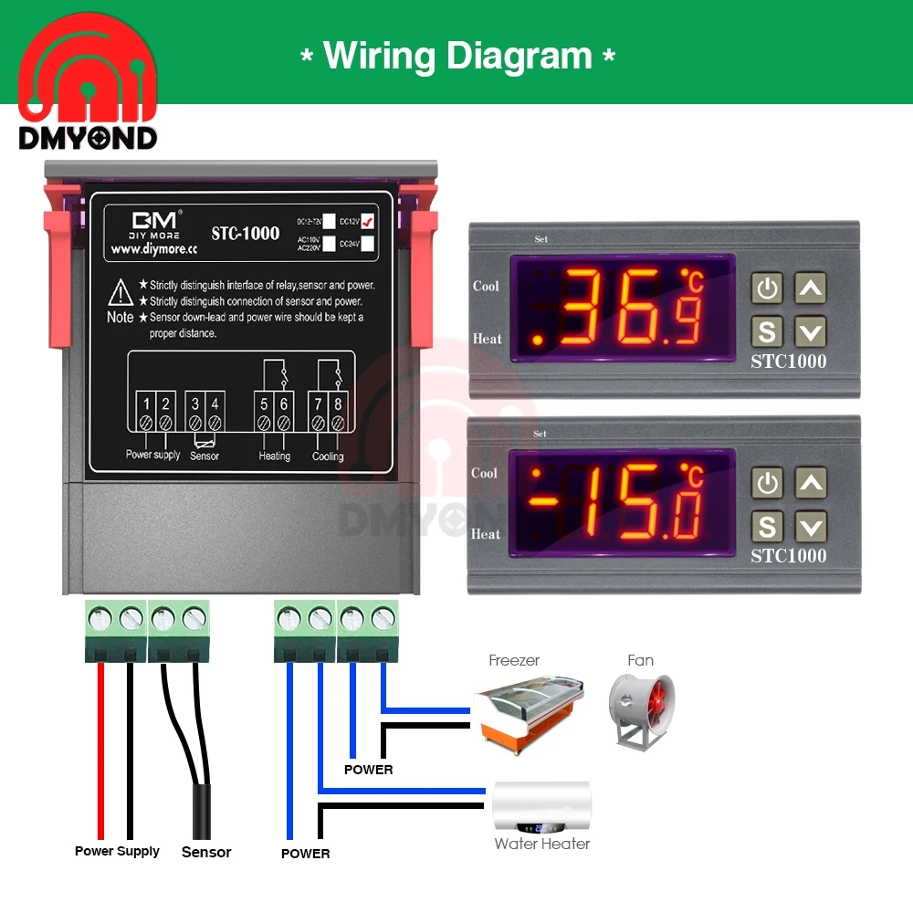Цифровой температурный контроллер термостат постоянного тока 12 В для детской