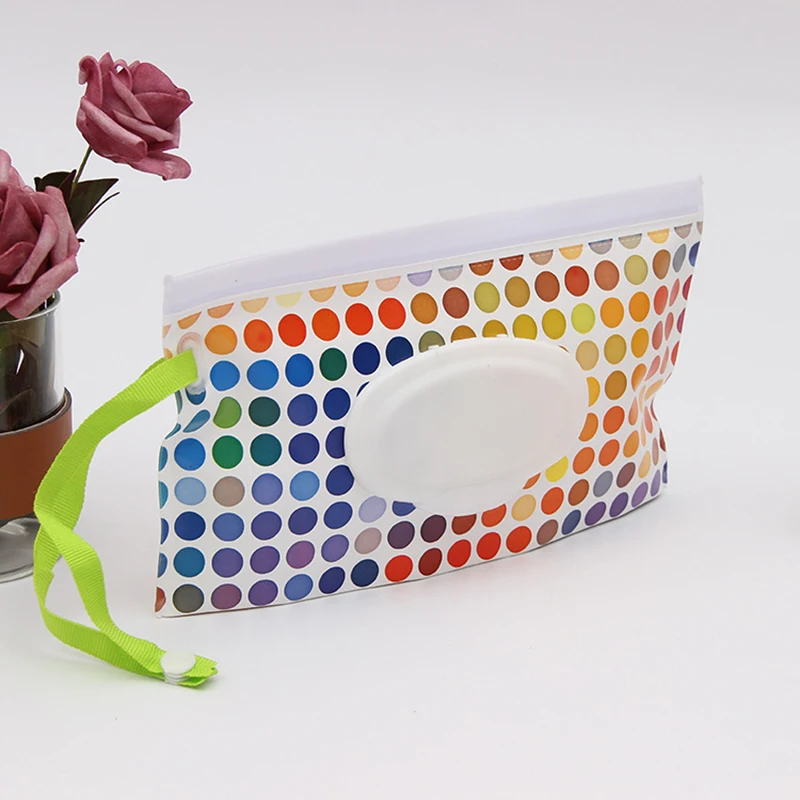 

Eco-Friendly Baby Wipes Box Wet Wipe Box Snap Strap Cleaning Wipes Carrying Bag Clamshell Cosmetic Pouch Wipe Container Case