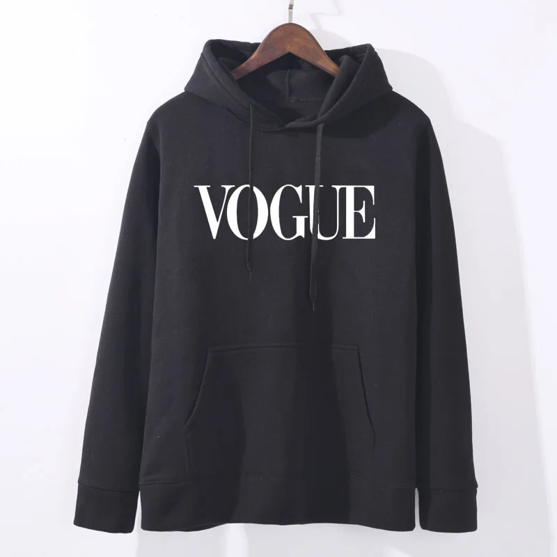 Толстовки женские осень VOGUE печать однотонная Толстовка Пуловер с круглым вырезом зимний женский спортивный костюм плюс размер Одежда