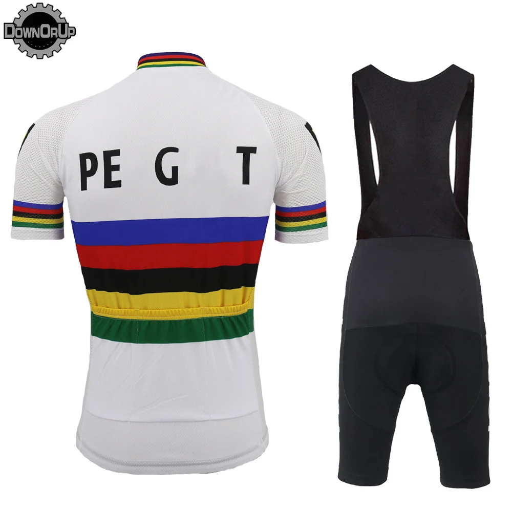 Комплект одежды для велоспорта DOWNORUP мужской ретро Джерси с коротким рукавом