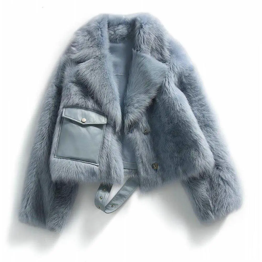 

New teddy fur coat women's fashion temperament Lapel long sleeve loose oversized fur one coat street fashion fluffy jacket 2020