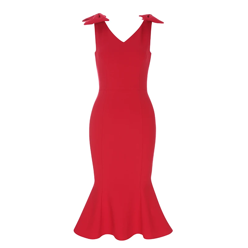Max Spri 2020 Новое модное элегантное женское Бандажное платье с глубоким v-образным