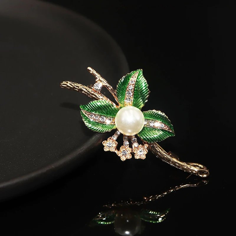 Брошь в виде листьев с капающим маслом булавка для женской Броши Vitage ювелирные