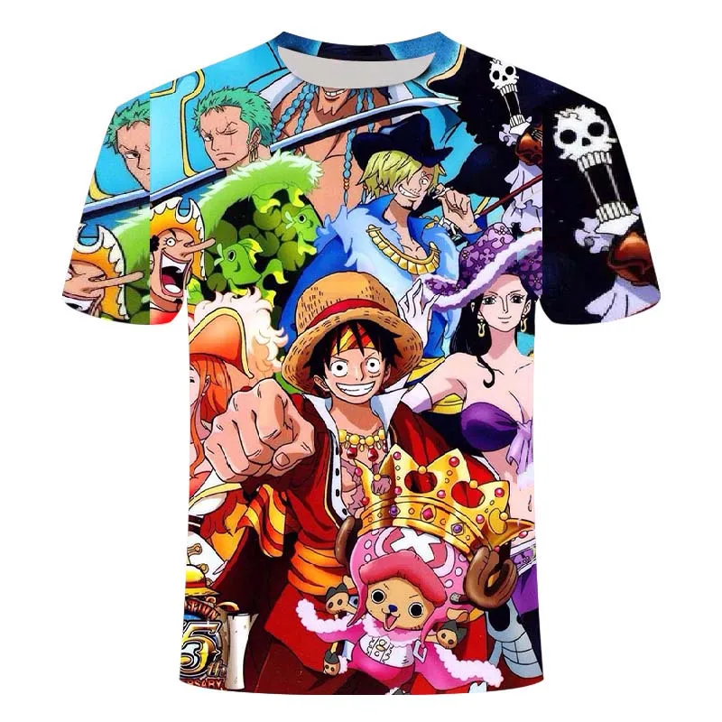 

2021 New Summer 3D T-shirt Japanese Animation One Piece Try All-match Style Casual Oversized Top for Men, Women And Children