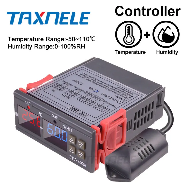 Цифровой термостат для контроля влажности XH M452 10 А 12 В STC 3028 в переменного
