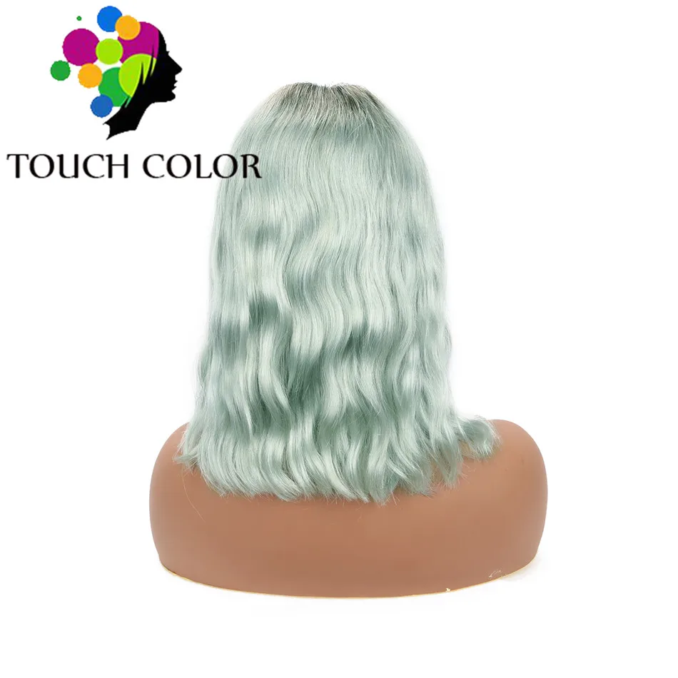 Покраска методом Омбре 13x4 короткий парик-Боб монгольские волнистые человеческие волосы фронтальные парики шнурка для черных женщин remy волосы фронтальный парик