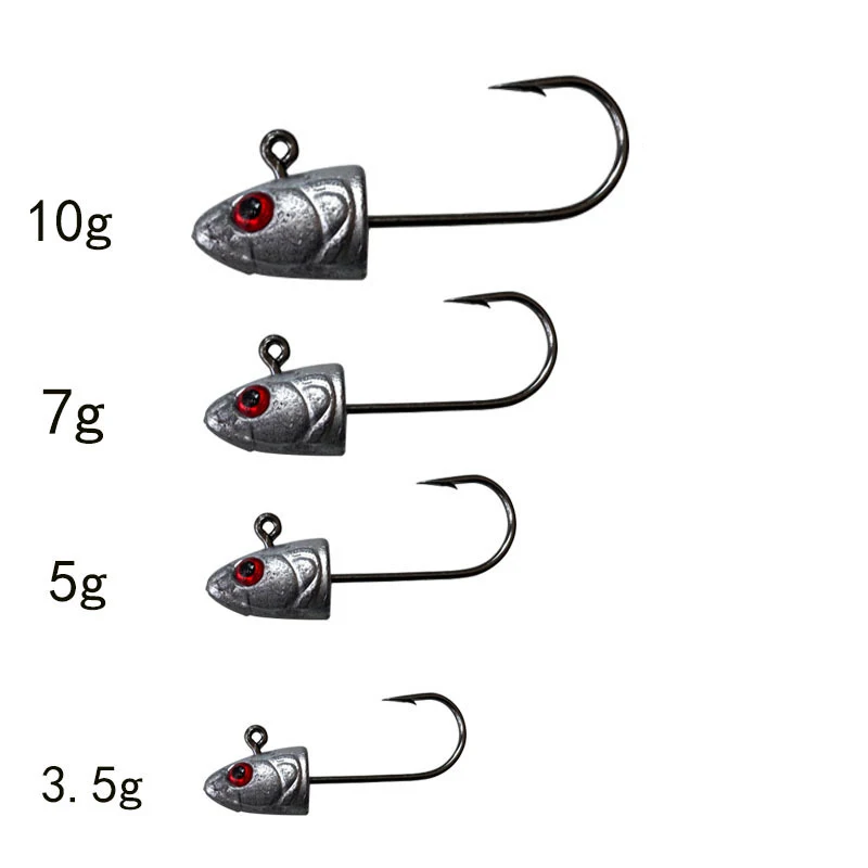 Крючки для джиггинга с открытой головкой из свинца 6 шт./лот 3. Искусственная кожа 7