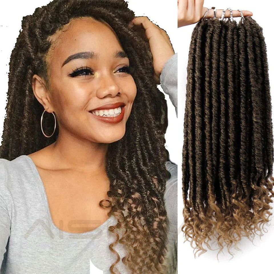 AISI HAIR Goddess Faux Locs DREAD, вязанные крючком волосы, косички, синтетические волосы для наращивания, 16 дюймов, мягкие натуральные 24 стойки/упаковка