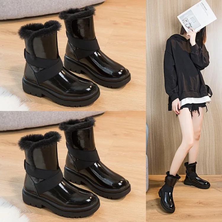 

Women Boots Winter New Fashion Brand Martin Boots Retro Lady Shoes Female Brand Warm Shoes Thick Fur Boots Ankle Boots Black