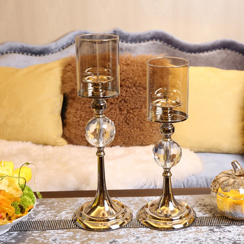 Стеклянный декоративный подсвечник для гостиной романтичный стол ужина при