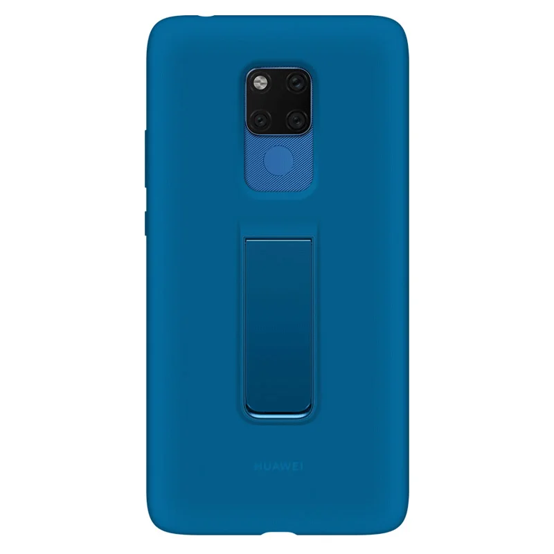 blue Официальный huawei mate 20 X чехол на заднюю панель с подставкой из мягкого жидкого кремния со встроенной микрофиброй для mate 20X - Цвет: blue