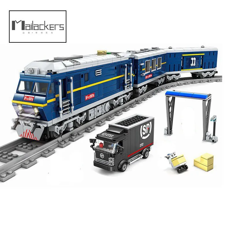 

Mailackers City Train Rail Battery Powered Building Blocks Electric Classic Rail Train Bricks Gift Toys For Children Boys Girls