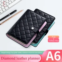 a6 dialy note bookschool office supplies binder diary pocket filler planner diamond checkered dupe agenda
