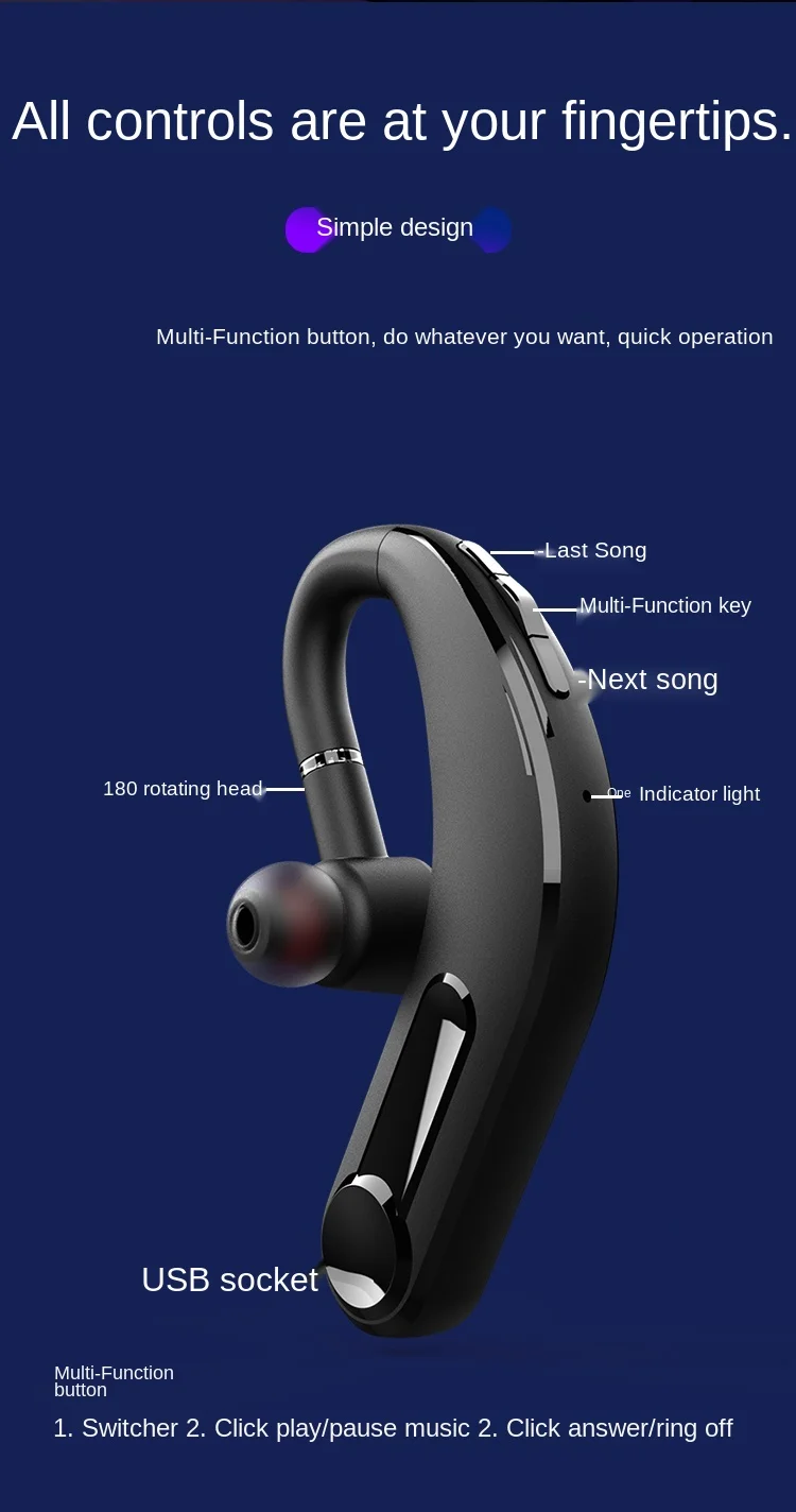 

Wireless Headset TWS Bluetooth 5.0 Earphones Sport Earbuds Headphones Business Headset with Mic for IPhone Xiaomi Samsung Huawei