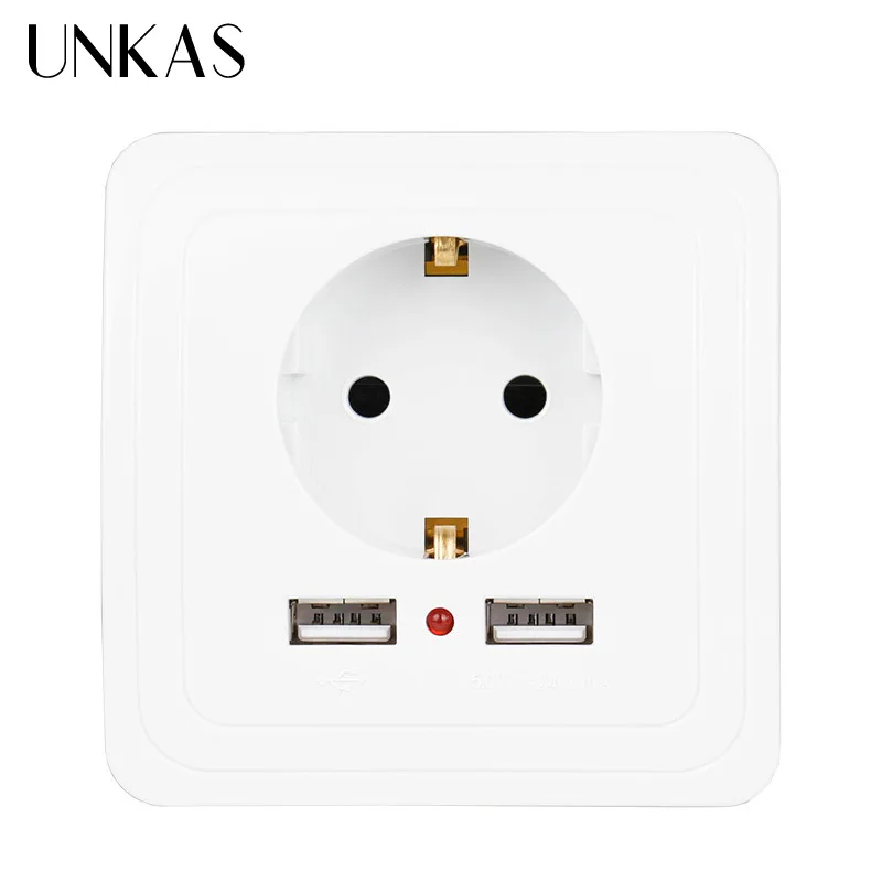 Розетка настенная с 2 USB портами 5 В А ма|Электрические розетки| |