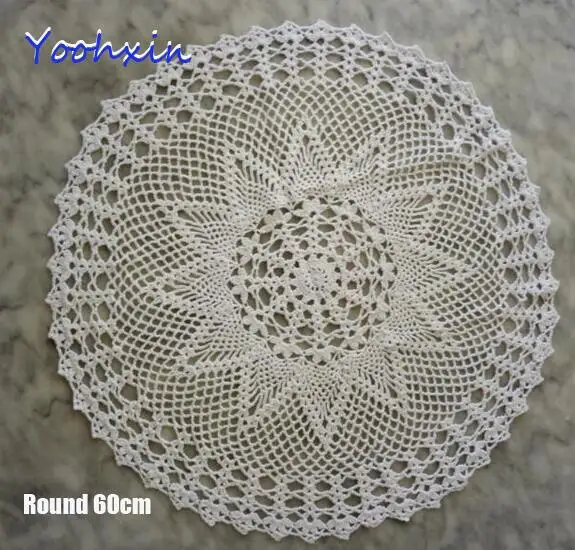 

Round Handmade Lace Cotton Table Place Mat Cloth Pad Crochet Placemat Cup Drink Tea Coffee Dish Coaster Dining Mug Doily Kitchen