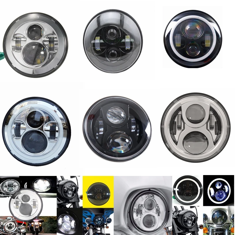 Аксессуары для мотоциклов налобный фонарь DRL Angel Eye с указателем поворота 7 дюймов
