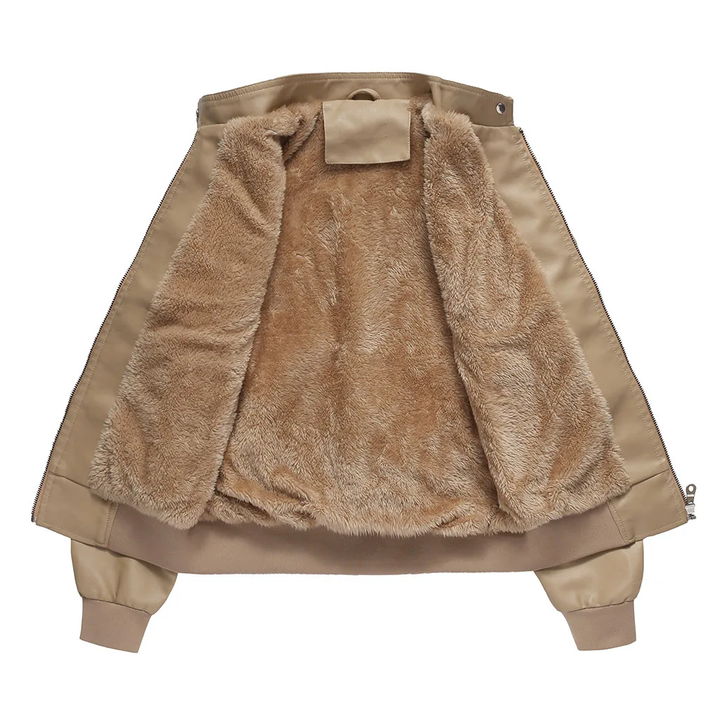 

2020 New Style Women's Baseball fur leather jacket Velvet Female suede Coat Trend Jacket Biker Jackets 6056