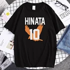 Футболка Haikyuu Hinata Shoyo Number 10 с принтом, мужские спортивные повседневные футболки с круглым вырезом, уличные футболки, Мультяшные мужские футболки с круглым вырезом