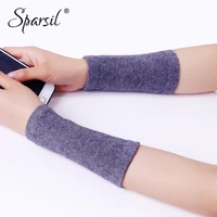 spasril menwomen cashmere knit bracer gloves solid color arm wrist warmers winter unisex mittens 14x8 elastic sport protectors