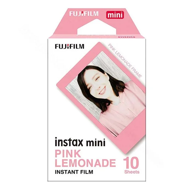 10-200 sheets Fujifilm instax mini 9 film white/Color Edge 3 Inch wide film for Instant Camera mini 8 7s 25 50s 90 Photo paper - Color: Pink 10 Sheets