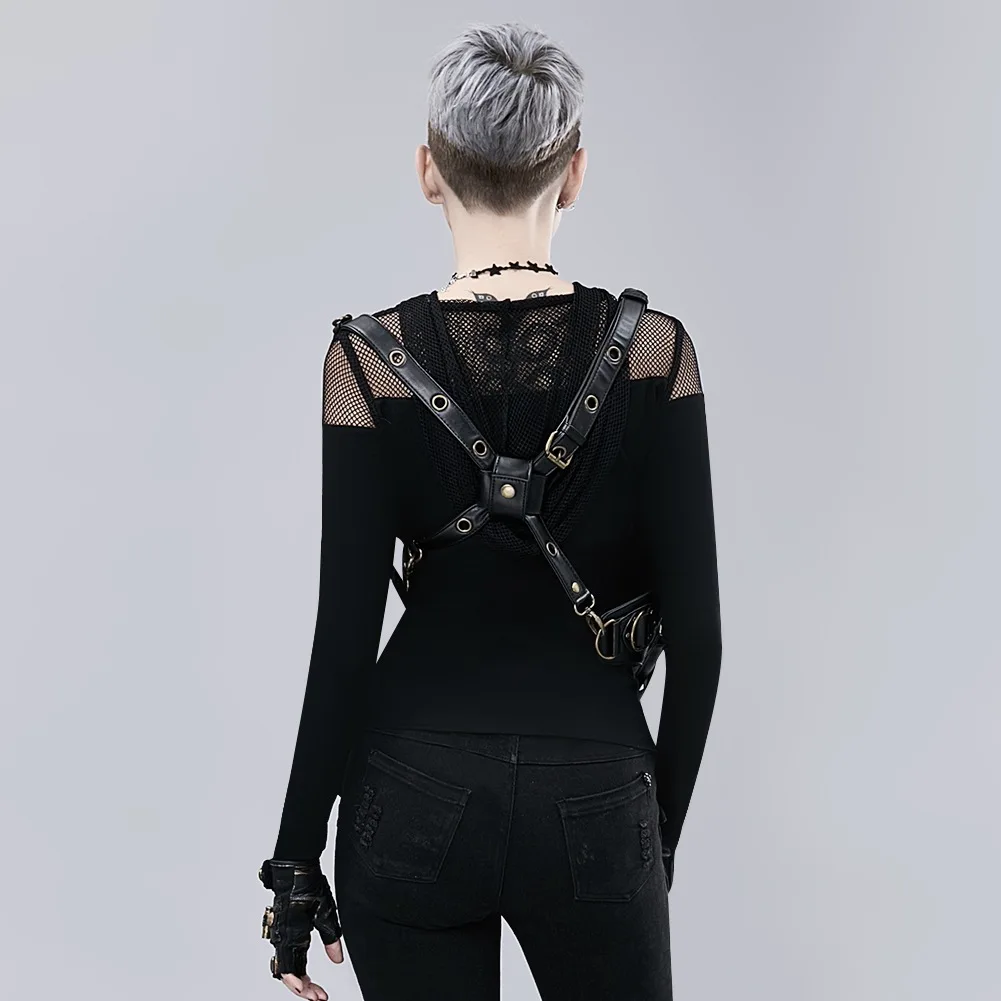 

Ladies Steampunk Back Pack Industrial Retro Shoulder Bag for Female Diagonal Rivet Motorcycle Waist Bag Femme Punk Casual Purses