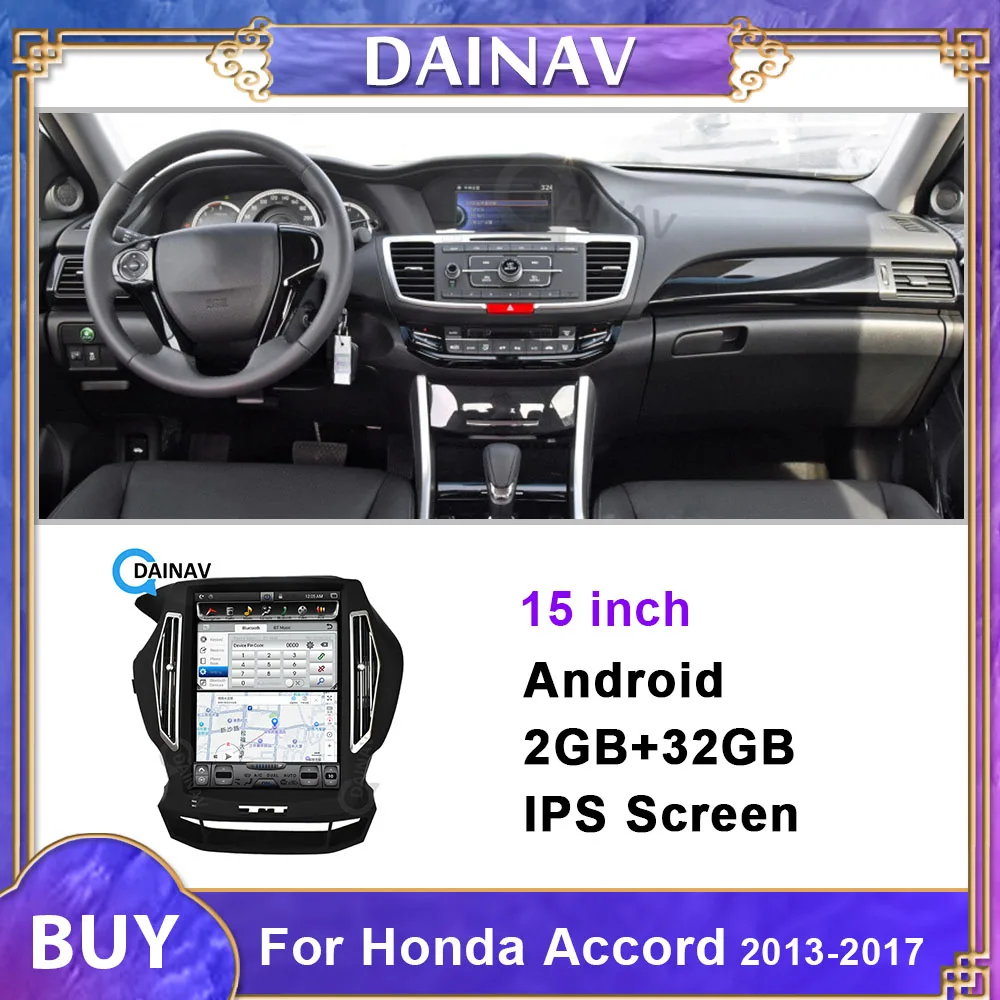

15 дюймов Telsa стиль Android автомобильный мультимедийный DVD плеер GPS навигация для Honda accord 2013-2017 2.0L 2.4L автомобильный аудио Радио стерео