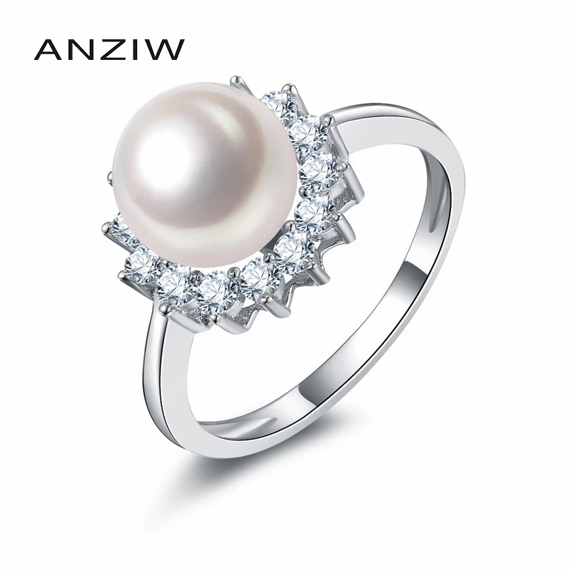 Кольцо женское из серебра 925 пробы с пресноводным жемчугом 8 мм | Украшения и