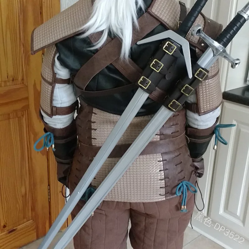 Сумка для двух мечей на спину рыцаря средневековья, винтажный ножны из кожи с креплением на плече, ремешок для костюма, реквизит для мужчин.