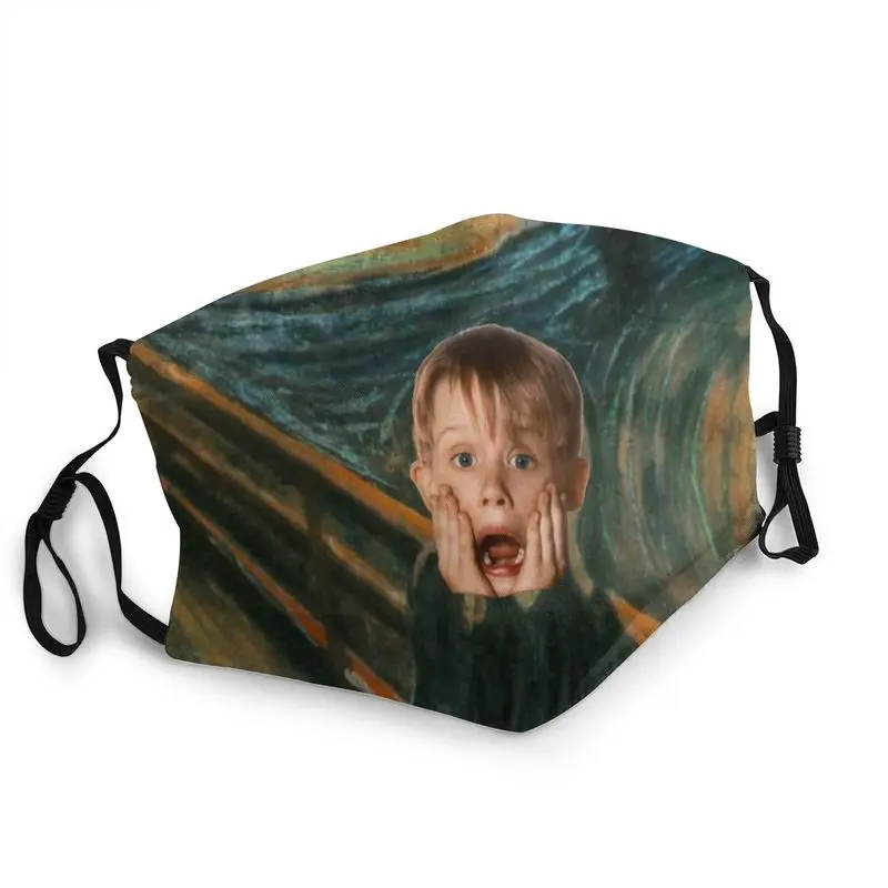 

Home Alone Scream Kevin McCallister Face Mask Adult Dustproof Funny Film Mask Cover Respirator Non-Disposable Mouth Muffle