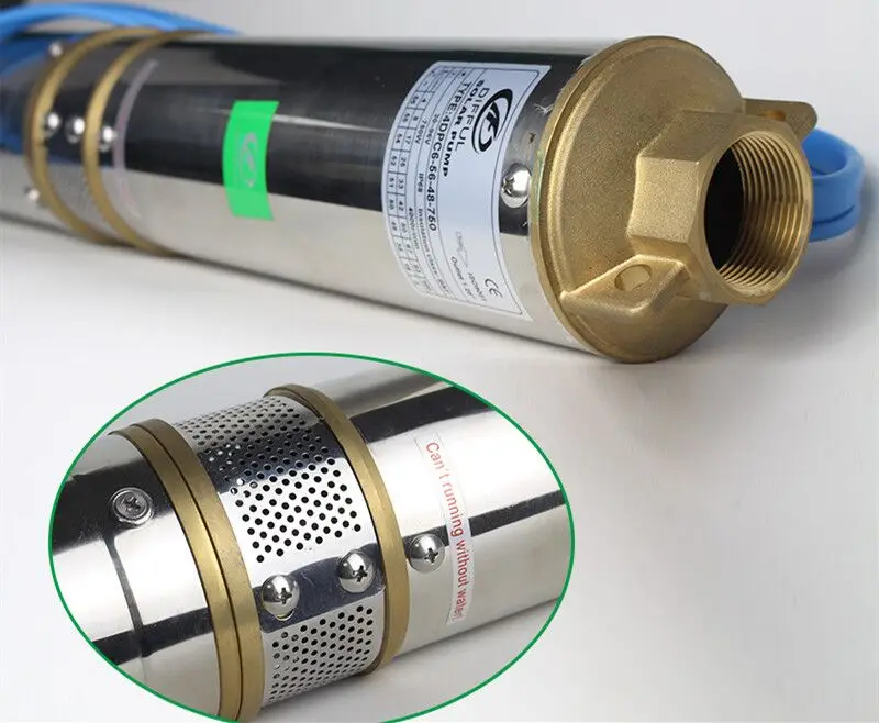 48 В DC насос глубокий скважинный Солнечный Бесщеточный погружной постоянного