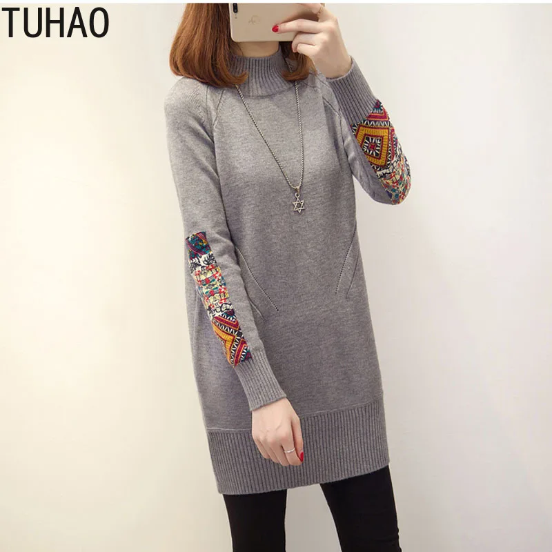 

Женский свитер с принтом TUHAO, вязаный пуловер с длинными рукавами, джемпер на осень и зиму, LZ17