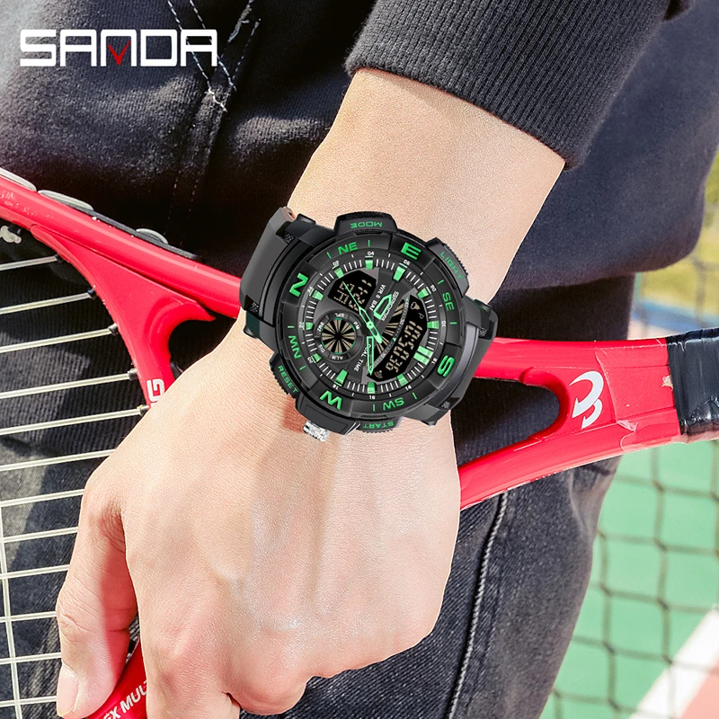 

SANDA 2021 Top Sports Men's Watch Shockproof Military Watch Men's Multifunctional 50M Waterproof Quartz Watch Relogio Masculino