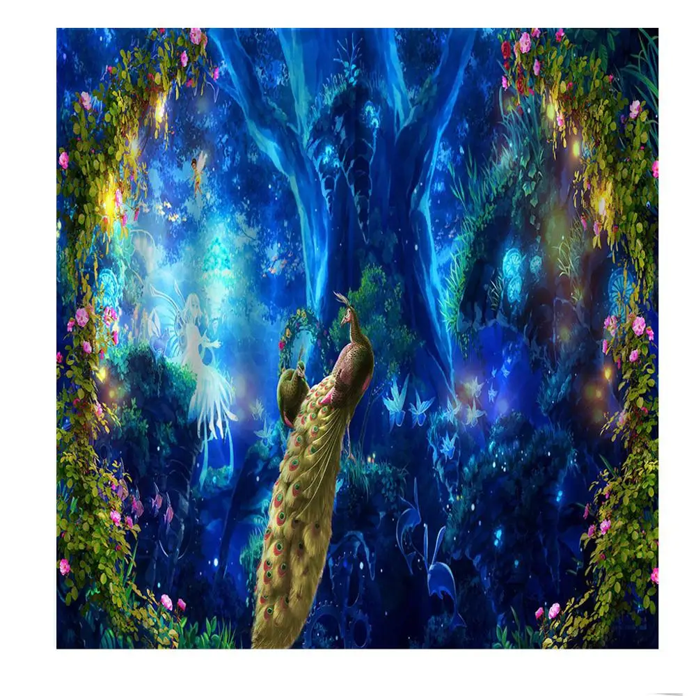 На заказ любой размер современные 3D затемненные павлиньи шторы для гостиной